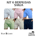Kit 6 Bermudas Sarja -  Ralph Lauren Qualidade Premium