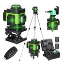 Kit Nível Laser Verde 12 Linhas 40m com Tripé + Esquadro + Suporte -  Recarregável [ENVIO FULL]
