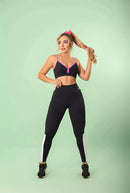 Conjunto legging cós anatômico com recortes poliamida REF: 1031