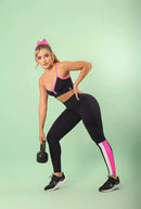 Conjunto legging cós anatômico com recortes poliamida REF: 1031