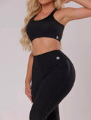 Conjunto legging cós anatômico com recortes poliamida REF: 1004