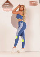Conjunto legging cós anatômico com recortes poliamida REF: 1023