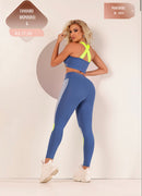 Conjunto legging cós anatômico com recortes poliamida REF: 1023