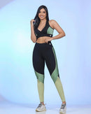 Conjunto legging cós anatômico com recortes poliamida REF: 1041
