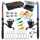 Kit Pesca Completo 2 Varas Fibra de Vidro e 2 Molinetes Leve com Linha Estojo e Maleta com Acessórios