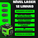 Kit Nível Laser Verde 12 Linhas 40m com Tripé + Esquadro + Suporte -  Recarregável [ENVIO FULL]